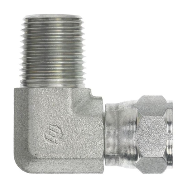 Brennan Industries Hydraulic Adapter 3/4" Male Pipe X 3/4" Female Jic Swivel, 90 deg Elbow 6501-12-12-FG - main